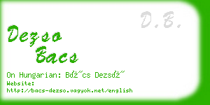 dezso bacs business card